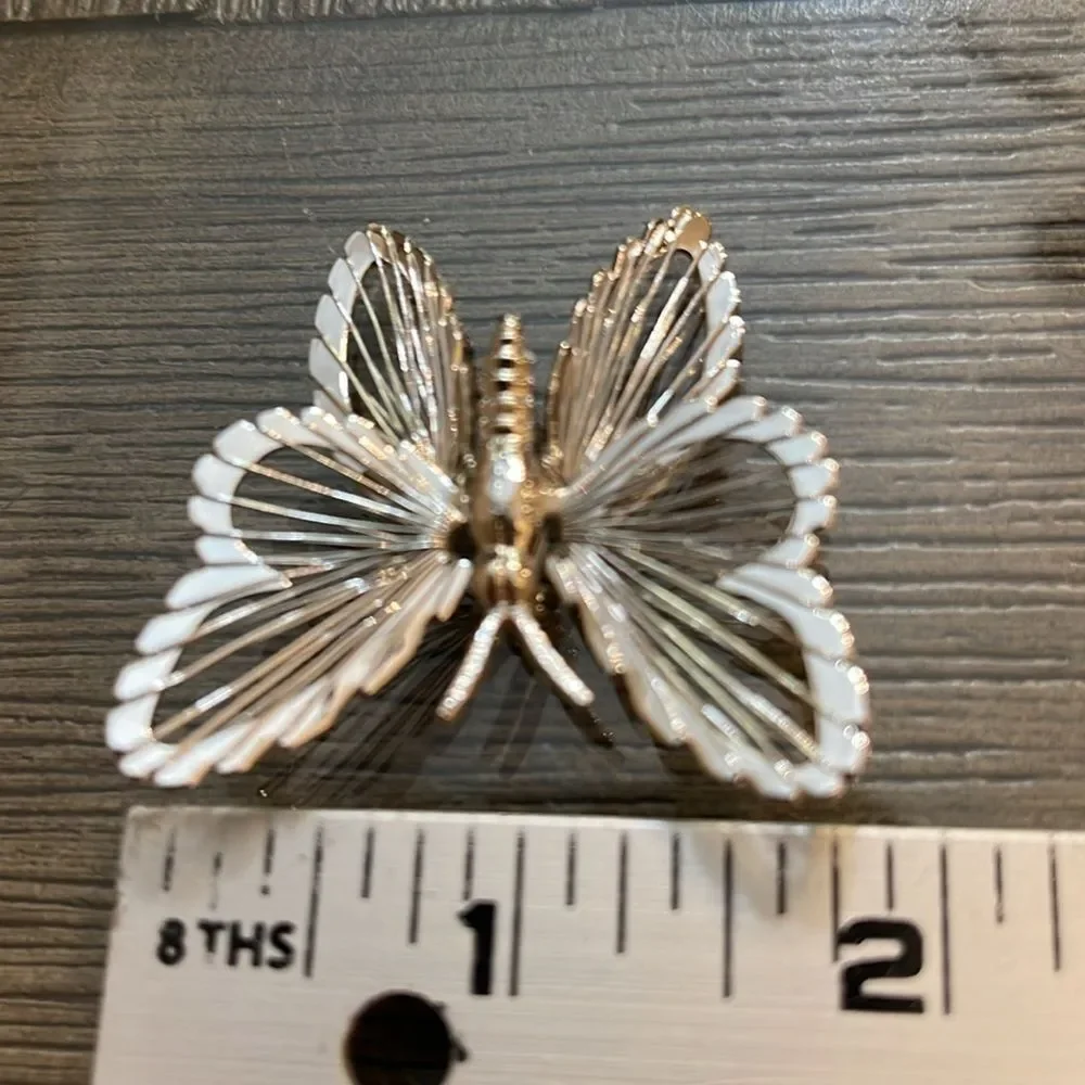 Vintage Monet Silver-tone Wire Butterfly Pin
